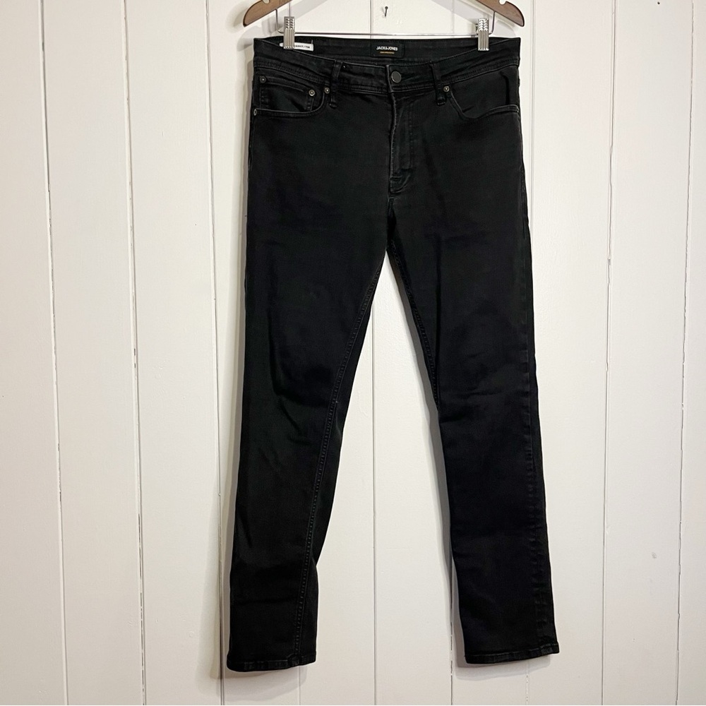 Jack & Jones Jeans. Mens Size 32. Black Slim Straight.